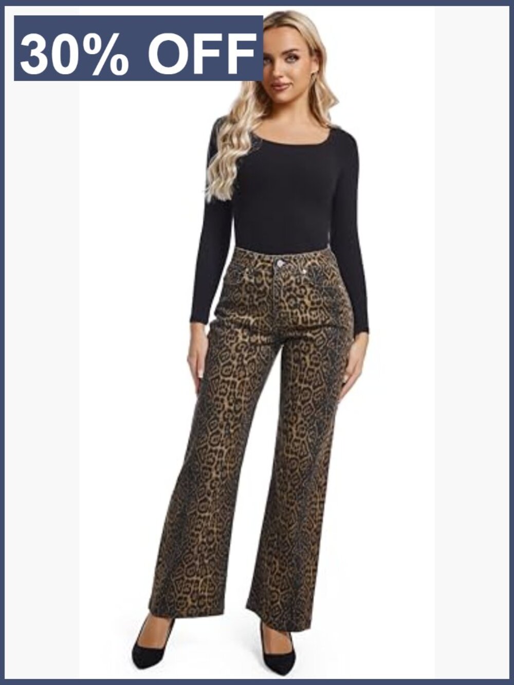 High Waisted Straight Leg Stretch Pull On Jeans - Picture 6 of 6